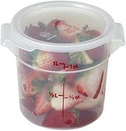 Cambro RFS1PP Round Polypropylene Food Storage Container - Camwear, 1 quart, Translucent
