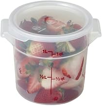 Cambro RFS1PP Round Polypropylene Food Storage Container - Camwear, 1 quart, Translucent