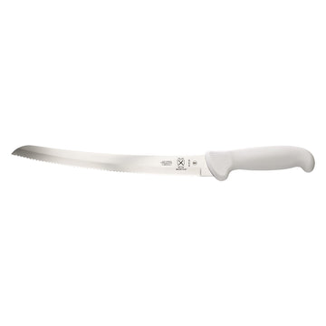 Ultimate White 10" Curved Wavy Edge Bread Knife by Mercer Culinary – 10", Stainless Steel, White, Model M18132
