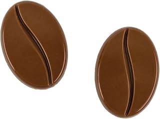Martellato MA6007 Clear Polycarbonate Chocolate Mold with 18 Flat-Coffee-Bean Cavities 28mm x 40mm x 4mm High