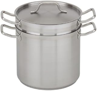 Royal Industries Double Boiler with Lid, 8 qt, 9.4" x 7.5" HT, Stainless Steel, Commercial Grade - NSF Certified