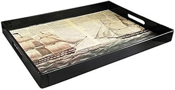 American Atelier Boats Rectangle Tray, Black