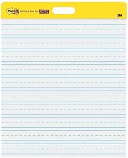 Post-it Super Sticky Wall Easel Pad, 20 x 23 Inches, 20 Sheets/Pad, 2 Pads (566PRL), Portable White Primary Ruled Premium Self Stick Flip Chart Paper Hangs with Command Strips - 2 Pack