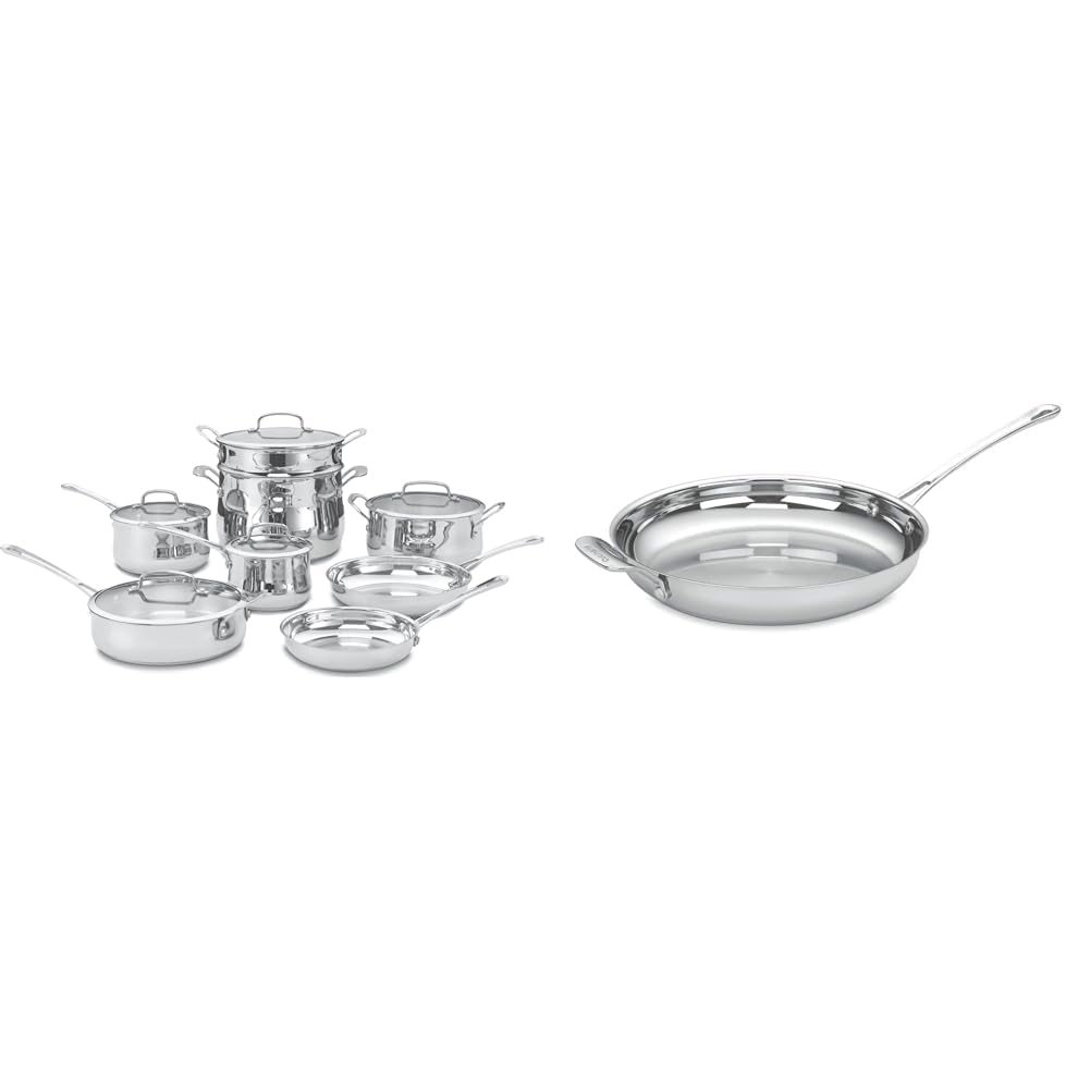 Cuisinart Silver / Variety Pack / Cookware Set + 12-Inch Open Skillet Cookware Sets