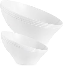 Multi-Pack White Plastic Serving Bowls (8 Pack) 4 x 6oz Small Disposable Candy Dishes, 4 x 20oz Medium Buffet Containers, Chips, Popcorn, Snacks, Salad Bar, Parties, Bridal Shower, Party Supplies