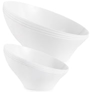 Multi-Pack White Plastic Serving Bowls (8 Pack) 4 x 6oz Small Disposable Candy Dishes by Stock Your Home – Mixed Pack - 4 Small (6oz), 4 Medium (20oz), 54.0 ounces, Plastic, White