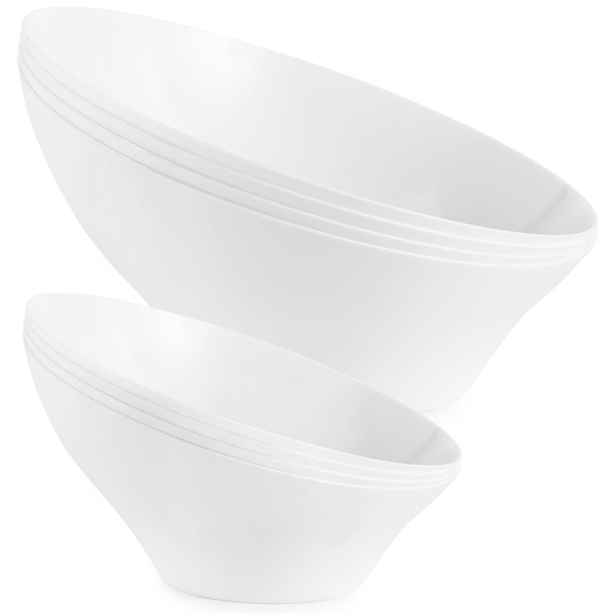 Multi-Pack White Plastic Serving Bowls (8 Pack) 4 x 6oz Small Disposable Candy Dishes by Stock Your Home – Mixed Pack - 4 Small (6oz), 4 Medium (20oz), 54.0 ounces, Plastic, White