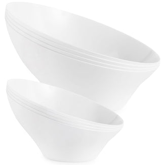 Multi-Pack White Plastic Serving Bowls (8 Pack) 4 x 6oz Small Disposable Candy Dishes by Stock Your Home – Mixed Pack - 4 Small (6oz), 4 Medium (20oz), 54.0 ounces, Plastic, White