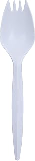 Genuine Joe Medium Weight Plastic Spork, Bulk Packed, White, 1000 Count