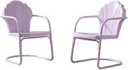 Furnifact Purple 2Pc Retro Outdoor Chair Set with Modern Design, Anti-Tip Mechanism, Comfortable Backrest, Durable Build, Perfect for Patio and Garden Seating