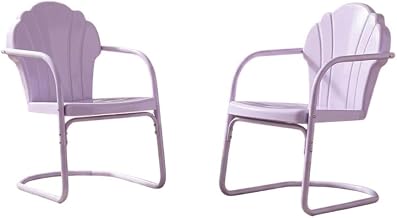 Furnifact Purple 2Pc Retro Outdoor Chair Set with Modern Design, Anti-Tip Mechanism, Comfortable Backrest, Durable Build, Perfect for Patio and Garden Seating