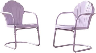 Furnifact Purple 2Pc Retro Outdoor Chair Set with Modern Design, Anti-Tip Mechanism, Comfortable Backrest, Durable Build, Perfect for Patio and Garden Seating