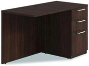 Alera Seville Series Desk Return with Pedestal, Right, 48" x 24" x 29", Mahogany