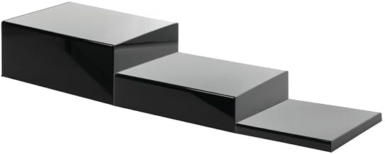 HUBERT Modular Black Acrylic Riser Set - 12" L x 29 3/4" W x 1", 3", 5" H