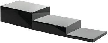 HUBERT Modular Black Acrylic Riser Set - 12" L x 29 3/4" W x 1", 3", 5" H