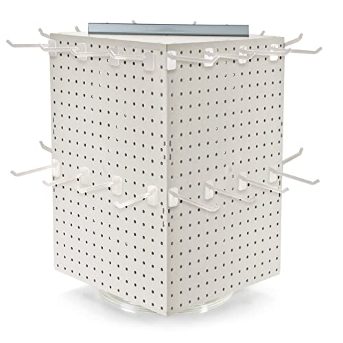 Azar Displays Pegboard + Hooks / White / 14 inches (W) x 14 inches (D) x 21 inches (H) Home Storage Hooks