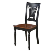 Solid Wood Dining Chairs Traditional-Style with Wood Seat Set of by Furnifact – Wood, Black/Brown, Pack of 2