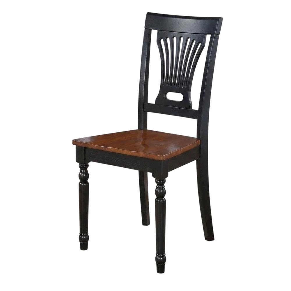 Solid Wood Dining Chairs Traditional-Style with Wood Seat Set of by Furnifact – Wood, Black/Brown, Pack of 2