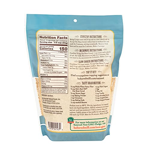 Bob's Red Mill 18 Ounce (Pack of 4) / 4 Oat Bran