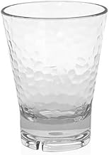 Front of the House ADO004CLT23 Drinkwise Hammered Rocks, 5" Height, 3.75" Maximum Diameter, 14 oz, Polycarbonate, Clear, (Pack of 12)
