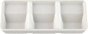 Thunder Group 26J4035TSDIS Triple Sauce Plate, 8.0 x 3.5 inches (20.2 x 9 cm), Melamine, Dishwasher Safe, Commercial Use, Ivory