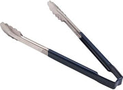 Edlund Kool-Touch Color-Coded Tongs 12" with Scalloped Paddle, Blue Handle 31214