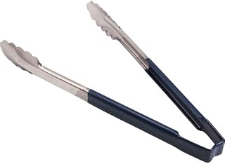 Edlund Kool-Touch Color-Coded Tongs 12" with Scalloped Paddle, Blue Handle 31214