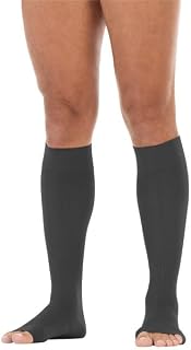 JOBST forMen SoftFit Knee High 15-20 mmHg Compression Socks, Open Toe, Anthracite, Medium, Long