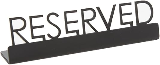 American Metalcraft SBR5 Stainless Steel Reserved Sign, Black, 5"