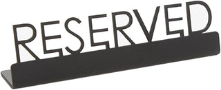 American Metalcraft SBR5 Stainless Steel Reserved Sign, Black, 5"