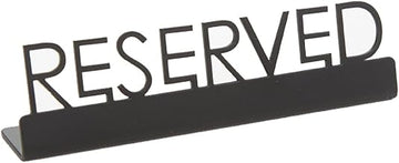 American Metalcraft SBR5 Stainless Steel Reserved Sign, Black, 5"