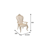 Beige Dining Arm Chair Set of by Starlight Canyon Home – 24.25 x 28 x 49 inches, Wood, Beige, Pack of 2