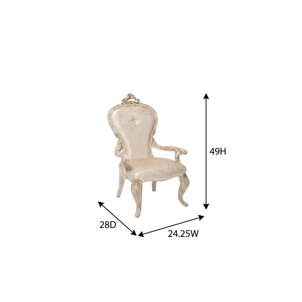 Beige Dining Arm Chair Set of by Starlight Canyon Home – 24.25 x 28 x 49 inches, Wood, Beige, Pack of 2