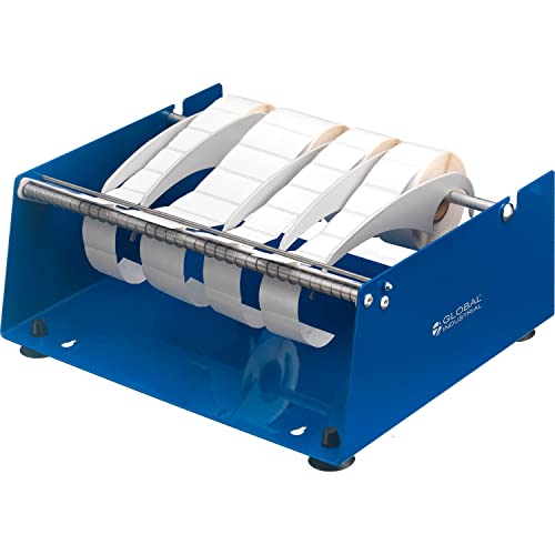 Manual Label Dispenser for Up to 12" W Labels by Global Industrial – Metal, Blue, Model T9436