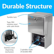 Bobrick Stainless Steel / Surface Mount / 6.06" Width x 5.94" Depth x 11" Height Toilet Paper Holders