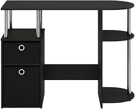 Americano Computer Study Desk with Bin Drawers, Sleek Design, Stainless Steel Tubes, Durable Construction