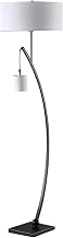 ORE International 59" in Contemporary Dual Black Arc W/Hanging Pendelum Lamp Metal Floor Lamp