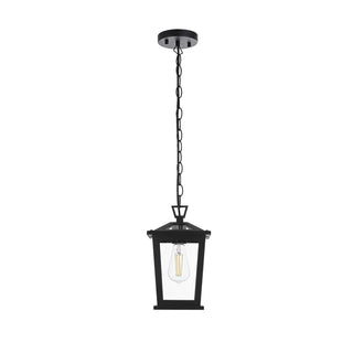Cayman One Light Outdoor Pendant Black by Lighting Design – Iron, Black, Model OD332H12BK