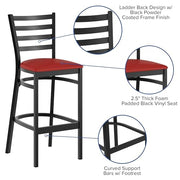 Flash Furniture Red Vinyl Seat/Black Metal Frame / Set of 1 / Traditional Barstools