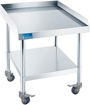 Stainless Steel Equipment Stand with Wheels – 30" x 12" Rolling Work Table for Grill or Kitchen Equipment