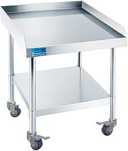 Stainless Steel Equipment Stand with Wheels – 30" x 12" Rolling Work Table for Grill or Kitchen Equipment