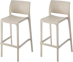 Lagoon Sensilla Stack-Able Bar Stool - 2 Pcs/Set (Grey)