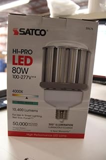 Satco (Pack of 12) S9675, 80W/LED/HID/40K/100-277V EX39, LED Light Bulb