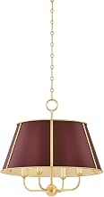 Hudson Valley Lighting MDS120-AGB/CRN Cambridge - 4 Light Chandelier - 19.5 Inches Tall and 20.25 Inches Wide - Aged Brass/Soft Crimson