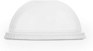Vegware Plant-Based Compostable 96-Series PLA Dome Lid, Straw Hole (Case of 1000)