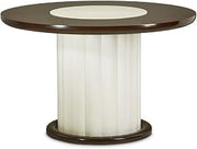 Michael Amini Brown Paris Chic 48-Inch Round Dining Table, Espresso Finish, Elegant Design, Durable Construction, Perfect for Kitchen and Dining Rooms