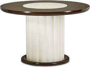 Michael Amini Brown Paris Chic 48-Inch Round Dining Table, Espresso Finish, Elegant Design, Durable Construction, Perfect for Kitchen and Dining Rooms