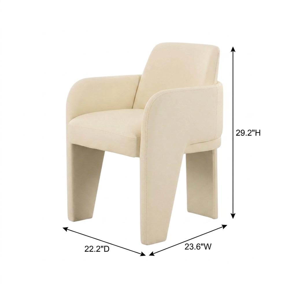 Vegan Leather-Upholstered Dining Chair with Spring Seat by Starlight Canyon Home – Engineered Wood, Beige