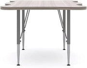 Tot Mate My Place Rectangular Kids Activity Table, Adjustable Height 14" to 23", Laminated Wood Desk for Classroom, Ready-to-Assemble, Shadow Elm Gray, 40" W x 30" D