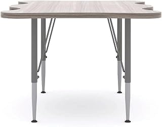 Tot Mate My Place Rectangular Kids Activity Table, Adjustable Height 14" to 23", Laminated Wood Desk for Classroom, Ready-to-Assemble, Shadow Elm Gray, 40" W x 30" D